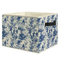 EVIHCG Chinoiserie Botanical Bigfoot Storage Bins Box with Handles, Blue and White Forest Sasquatch Collapsible Laundry Basket H