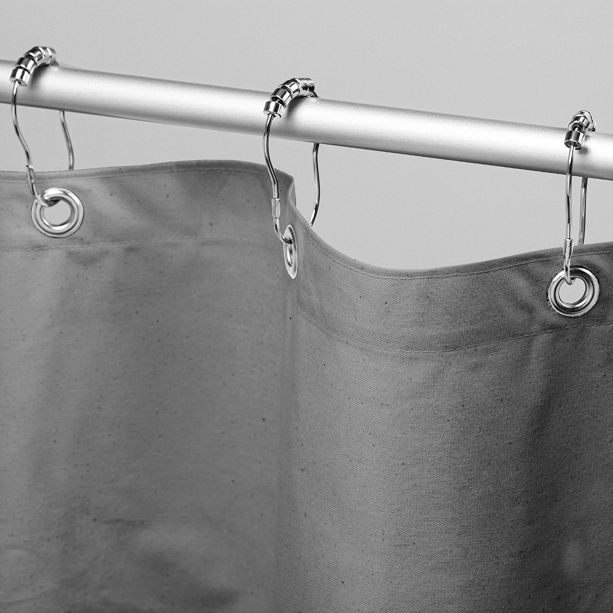 Bean Products Organic Cotton Shower Curtain (Grey Star), [70'X74']  All Natural Materials - Made In Usa  Works With Tub, Bath