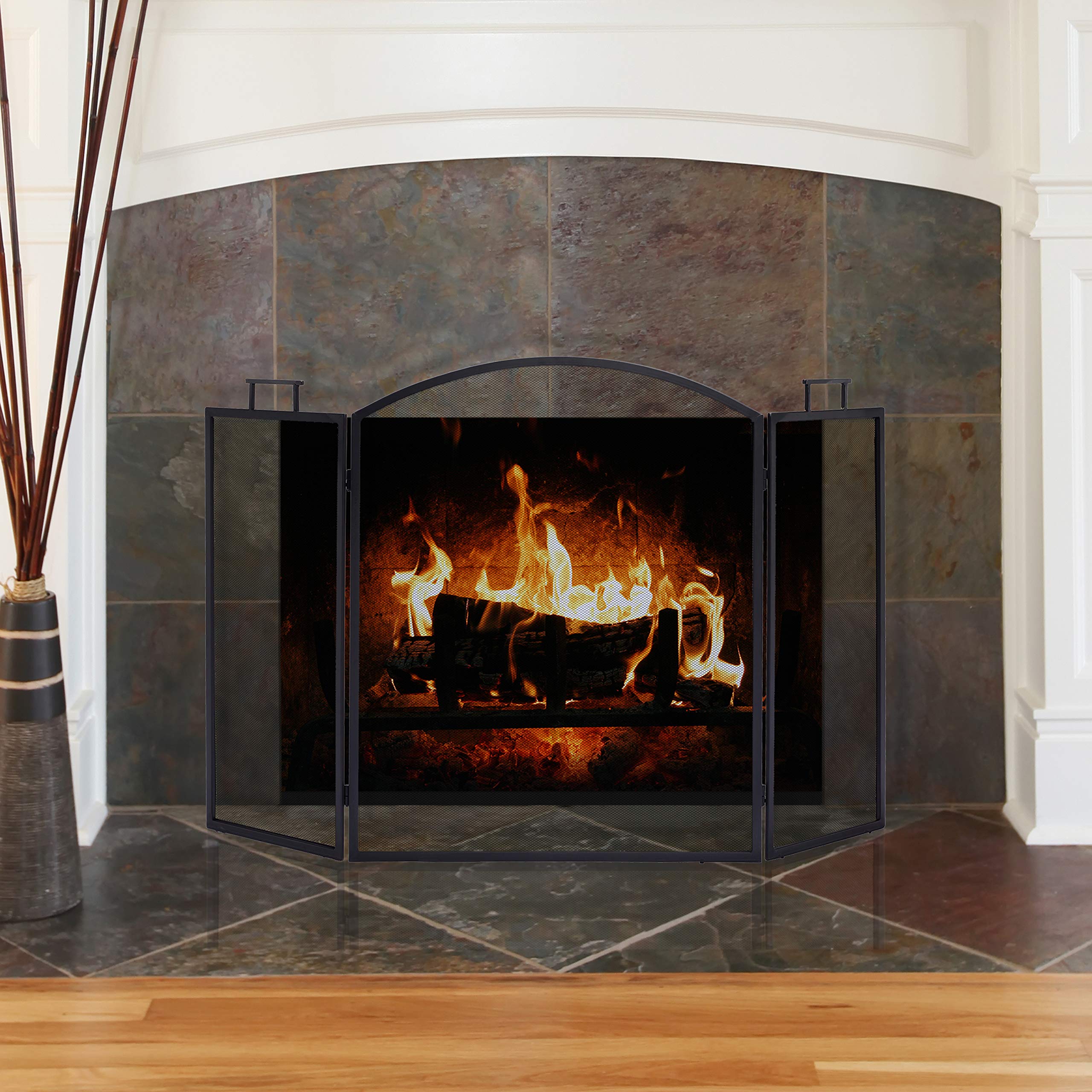 Pleasant Hearth Classic Fireplace Screen, Black