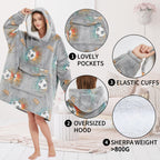 Fiosnow Glow In The Dark Football Blanket Hoodies For Women And Men Adult Oversize Wearable Blanket Hoodies For Soft And Warm