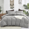 Cottonight Silver Grey Comforter Sets California King Light Grey Bedding Comforter Set Gray Blanket Quilts Cotton Solid Modern B