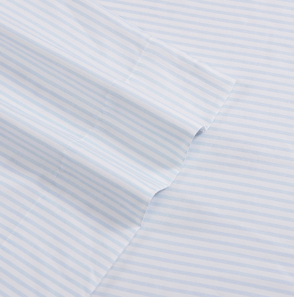 Laura Ashley - King Sheets, Soft Sateen Cotton Bedding Set - Sleek, Smooth, & Breathable Home Decor (Ramona Blue, King)