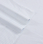 Laura Ashley - King Sheets, Soft Sateen Cotton Bedding Set - Sleek, Smooth, & Breathable Home Decor (Ramona Blue, King)