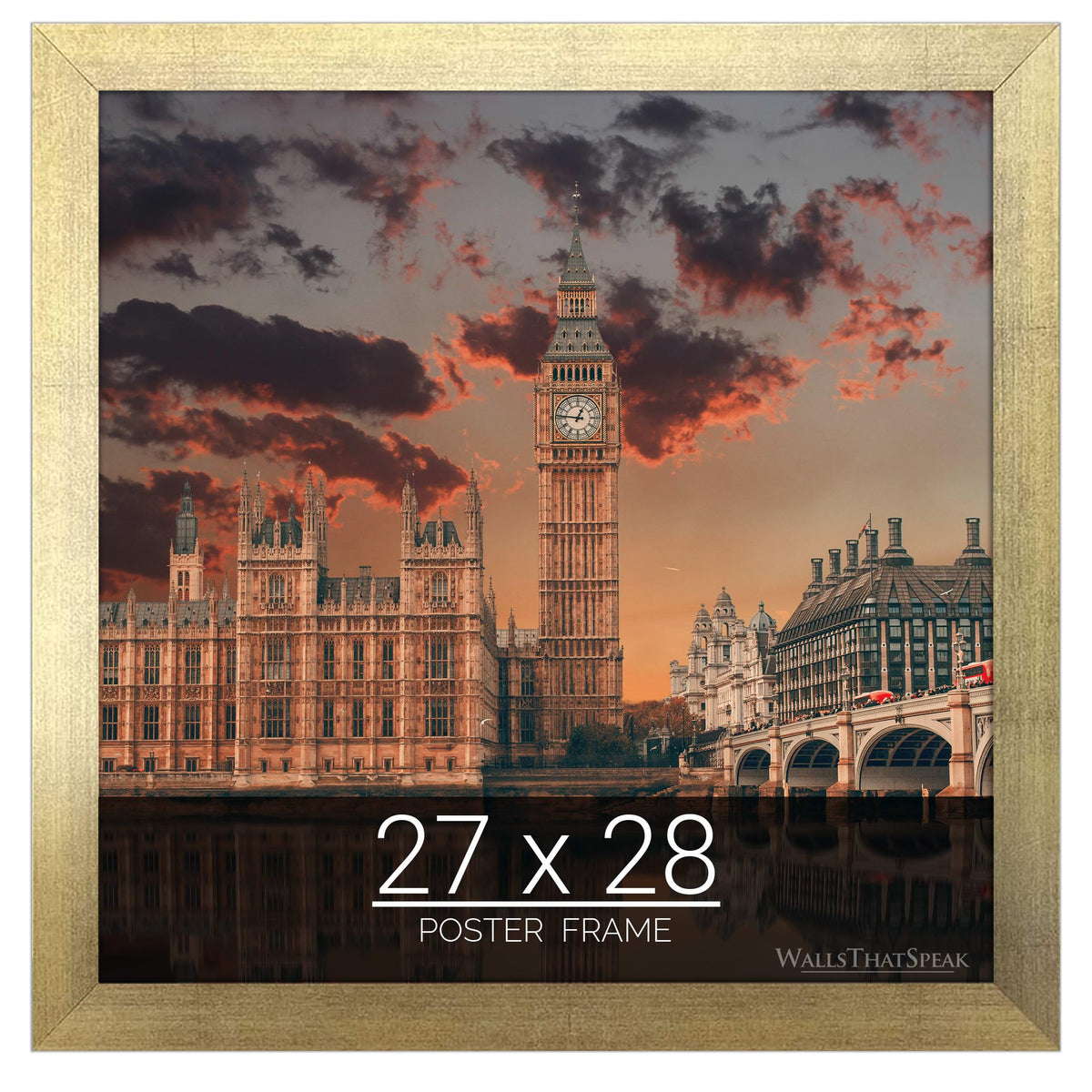wallsthatspeak 27x28 Gold Picture Frame for Puzzles Posters Photos or Artwork