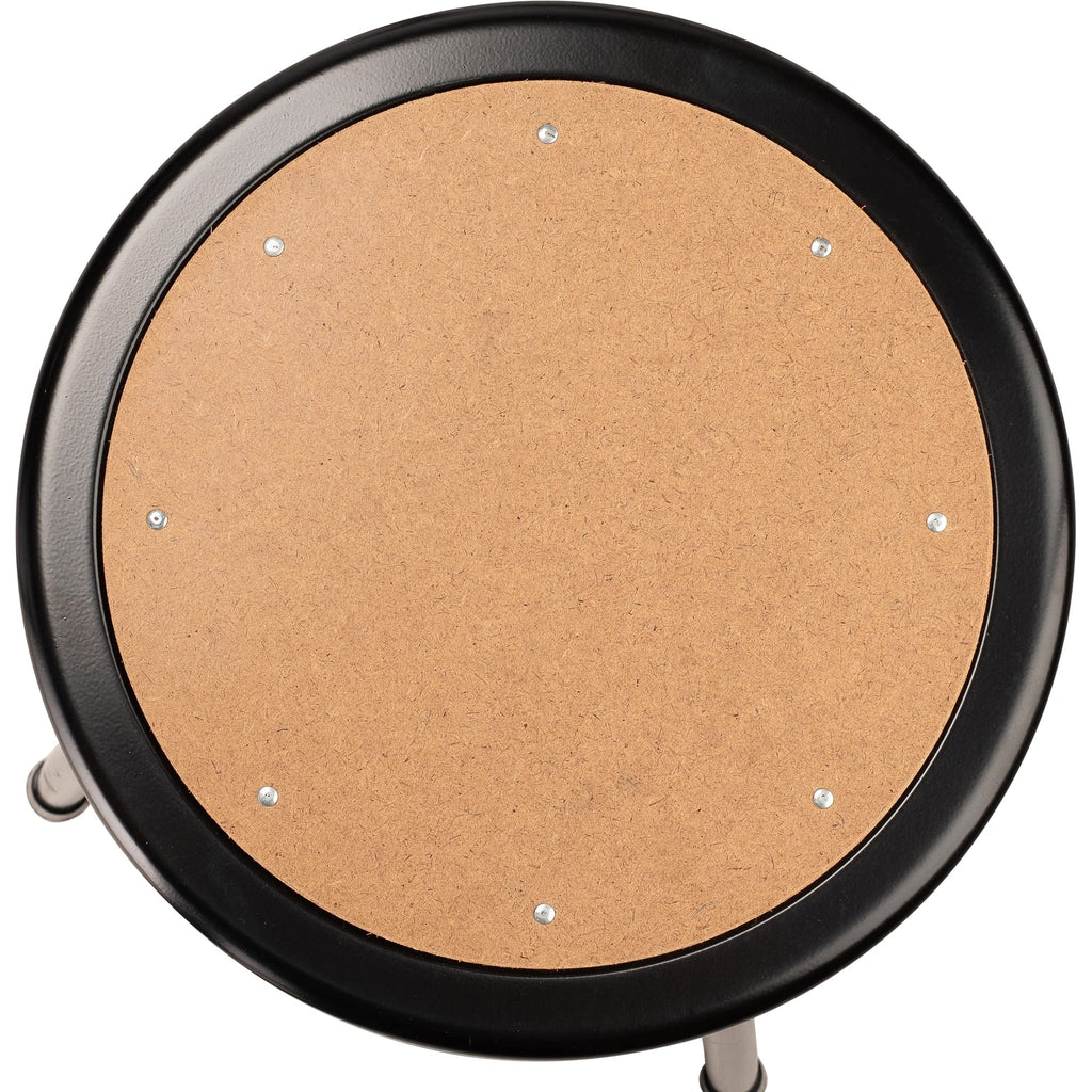 National Public Seating 19-27" Black Adjustable Stool with Hardboard Seat