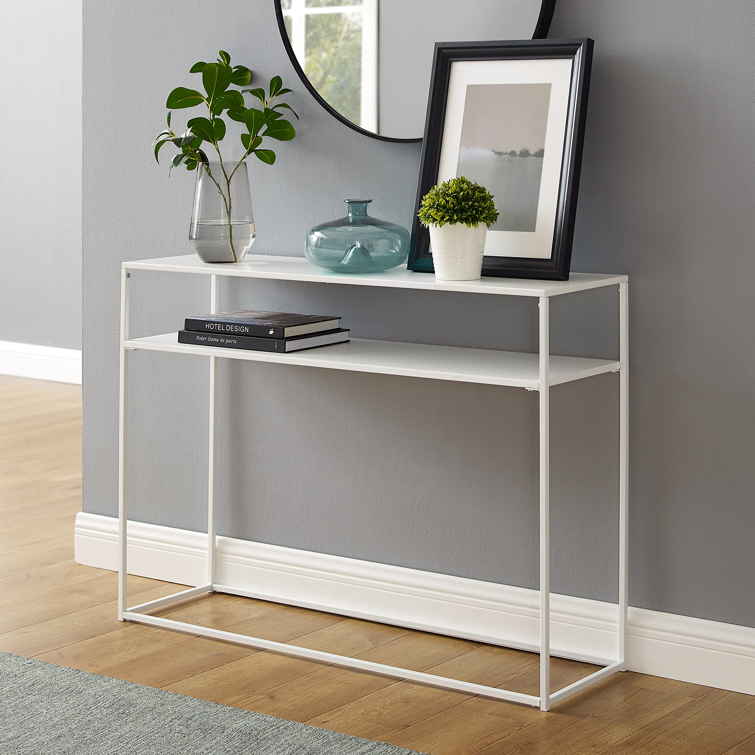 Crosley Furniture Braxton Metal Console Table, White
