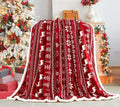 Touchat Red Sherpa Christmas Twin Blanket, Fuzzy Fluffy Soft Cozy Blanket, Fleece Flannel Plush Microfiber Blanket For Couch Bed