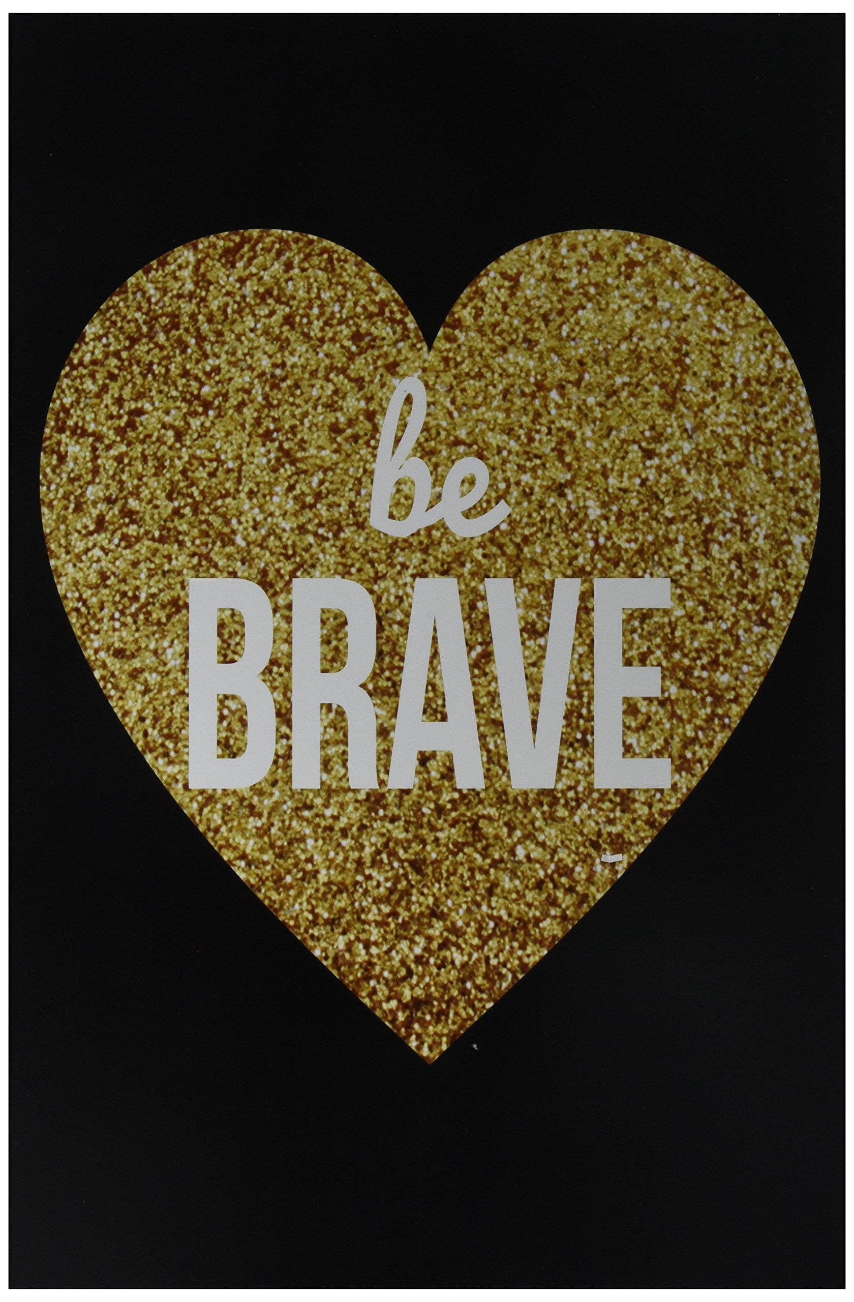 Stupell Home D  cor Lulusimonstudio Be Brave Glitter Boutique Chic Wall Plaque, 10 x 0.5 x 15, Proudly Made in USA