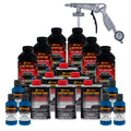 Custom Coat Safety Blue 1.5 Gallon (6 Quart) Urethane Spray-On Truck Bed Liner Kit With Spray Gun And Regulator - Easy Mixing, S