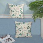 Gohdiwh Fall Pillow Covers 18X18 Set Of 2 Aqua Green White Pumpkin Maple Leaves Pillowcase For Home Fall Decor Throw Pillow Cove