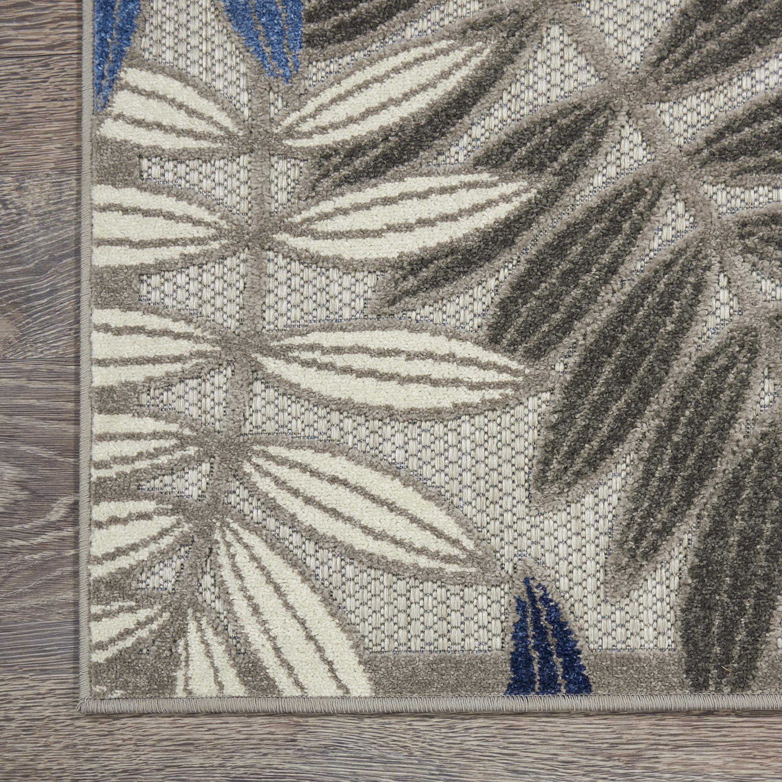 Nourison Aloha Indoor/Outdoor Natural 2' X 6' Area Rug, Easy Cleaning, Non Shedding, Bed Room, Living Room, Dining Room, Backyar