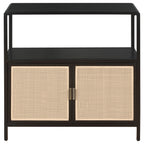 Coaster Home Furnishings Amherst 2-Door Radio Weave Cane Metal Accent Cabinet Black