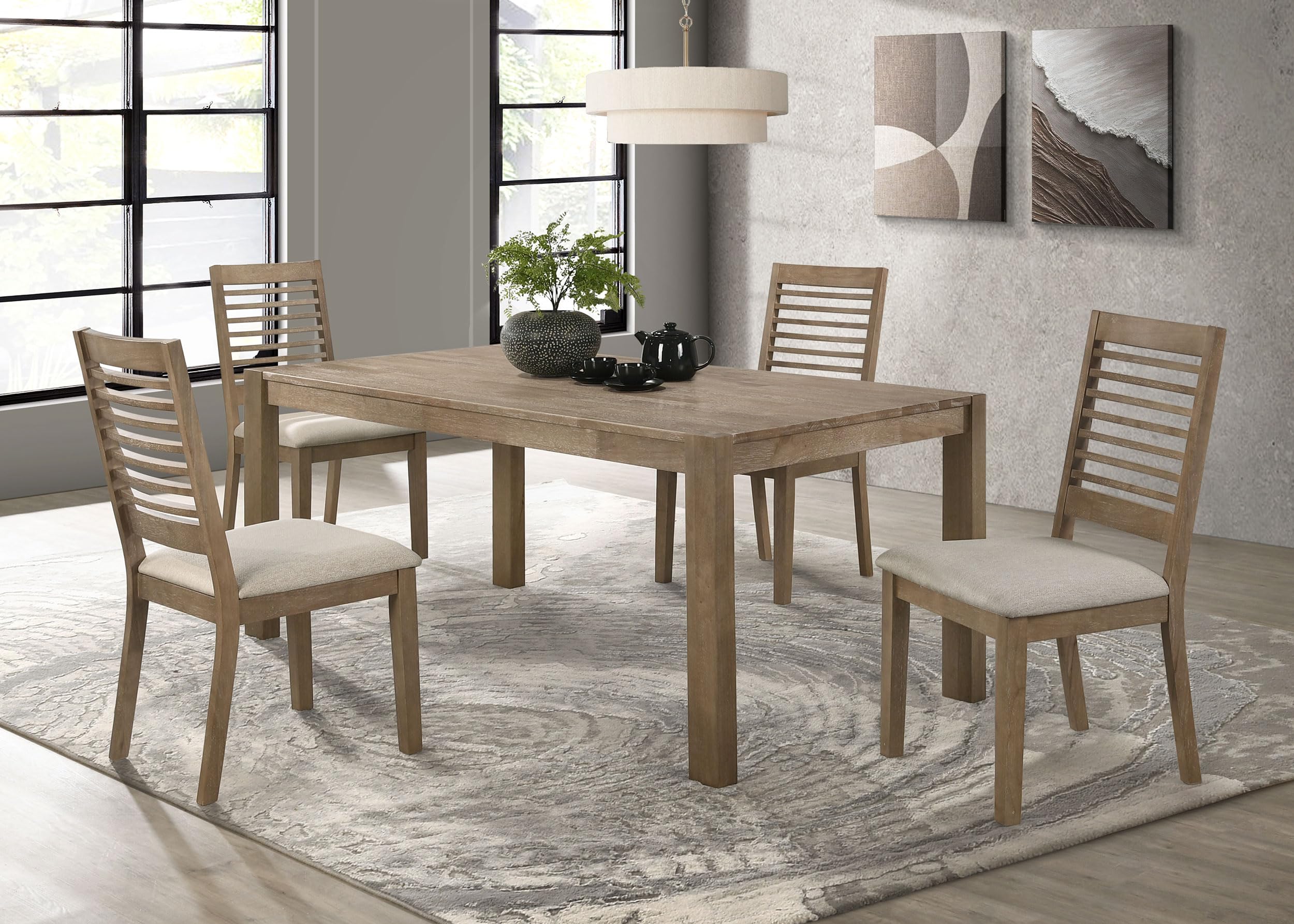 Coaster Home Furnishings Scottsdale 5-Piece Rectangular Dining Set Brown Washed