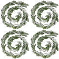 Lyrow 4 Pcs Christmas Garlands Pine Garland Artificial Winter Snowy Greenery Garland White Cedar Garland Faux Indoor Outdoor Pin