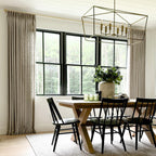 Twopages Extra Long Linen Pinch Pleated Drape For Living Room, Double Layer Lined Light Filtering Curtain Room Darkening Window