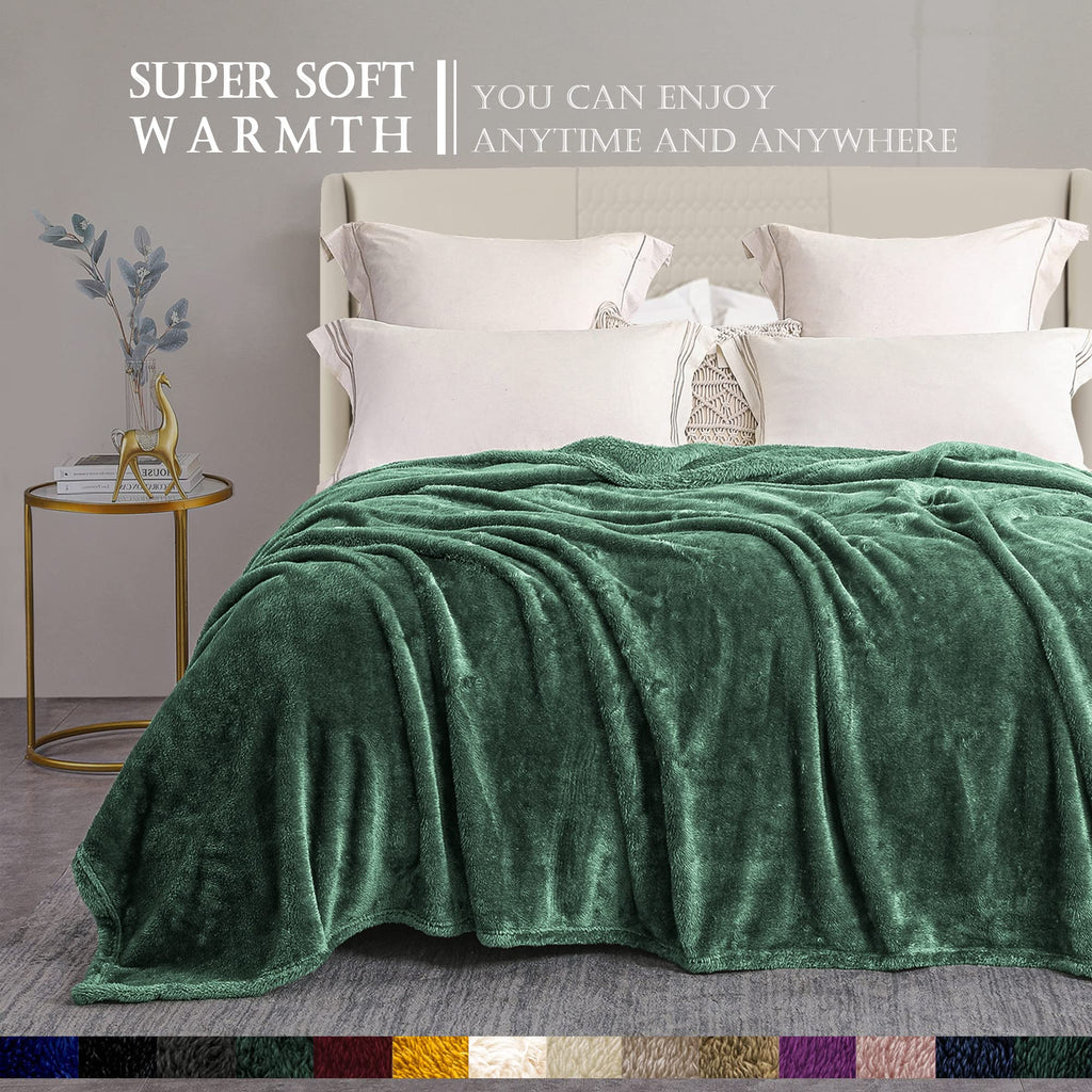 Exclusivo Mezcla Plush Fuzzy Fleece Bed Blanket Queen Size, Super Soft, Fluffy And Warm Blankets For Couch, Bed, All Season Use
