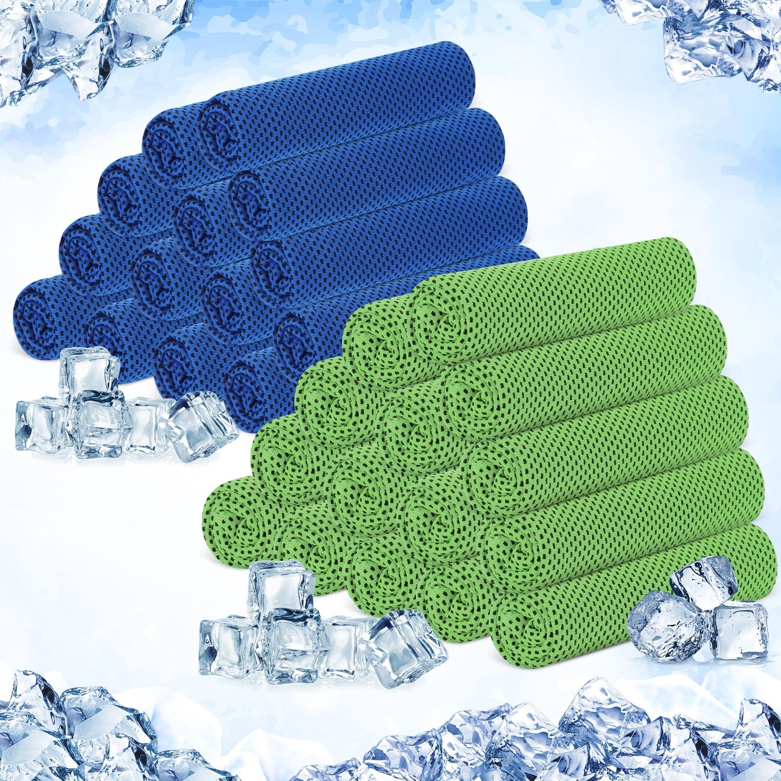 Hosuly 30 Pack Cooling Towels, 40 x12  Ice Breathable Soft Chilly Sweat Rag Microfiber Workout Rags for Gym Cooling Towels for N