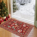 Lahome Indoor Christmas Rug 2x3 Small Kitchen Bathroom Rugs for Entryway,Washable Soft Non-Slip Christmas Tree Santa Claus Area 