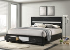 Coaster Home Furnishings Miranda Contemporary Wood California King Size Storage Panel Bed Frame 50-inch Headboard Black 206361KW
