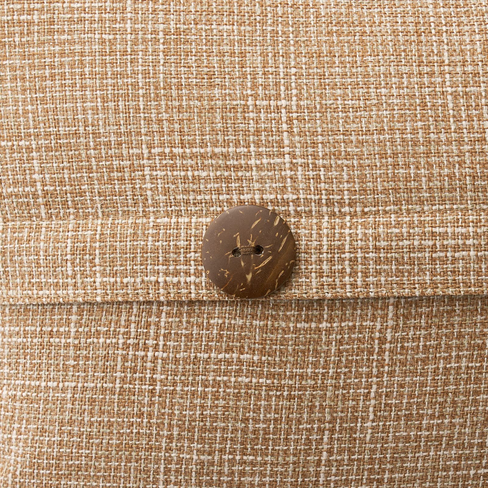 Miulee Set Of 2 Linen Throw Pillow Covers Cushion Case Triple Button Vintage Farmhouse Pillowcase For Couch Sofa Bed 20 X 20 Inch Light Tan