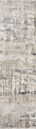 HomeRoots Polypropylene 7' Beige Machine Woven Abstract Design Indoor Runner Rug