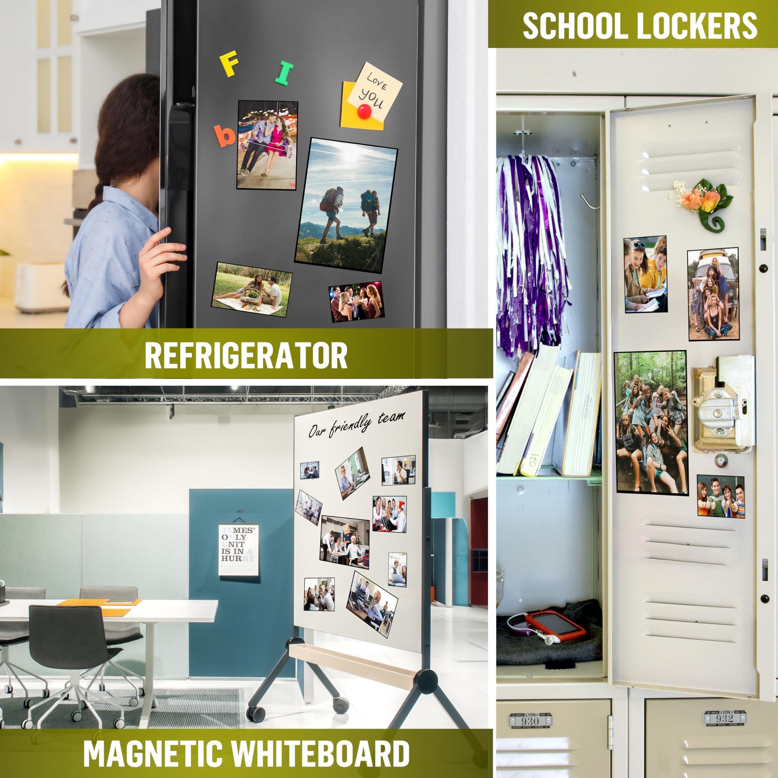 15 Pack 2.5X3.5 Magnetic Picture Frames For Refrigerator Wallet - Small Magnet Picture Frames For Fridge Magnetic Photo Sleeves