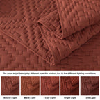 R.Share Burnt Orange Twin Size Quilt Bedding Sets With Pillow Sham, Boho Lightweight Soft Bedspread Coverlet, Quilted Blanket Th