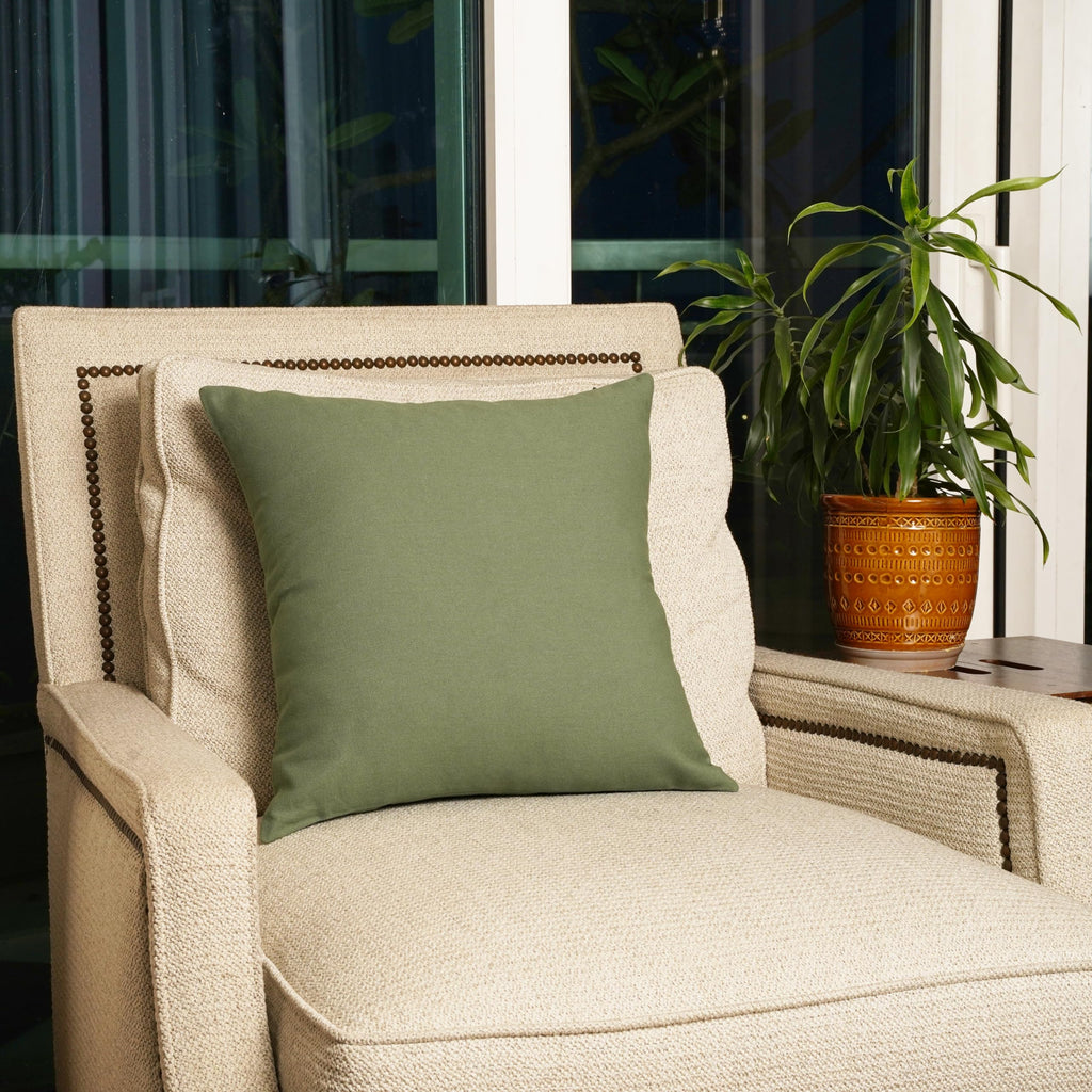 Rely+ Cotton Throw Pillow Covers 16X16 Inchs Set Of 2 Sage Green Decorative Zippered Cases For Couch Bedroom Sofa Farmhouse Livi