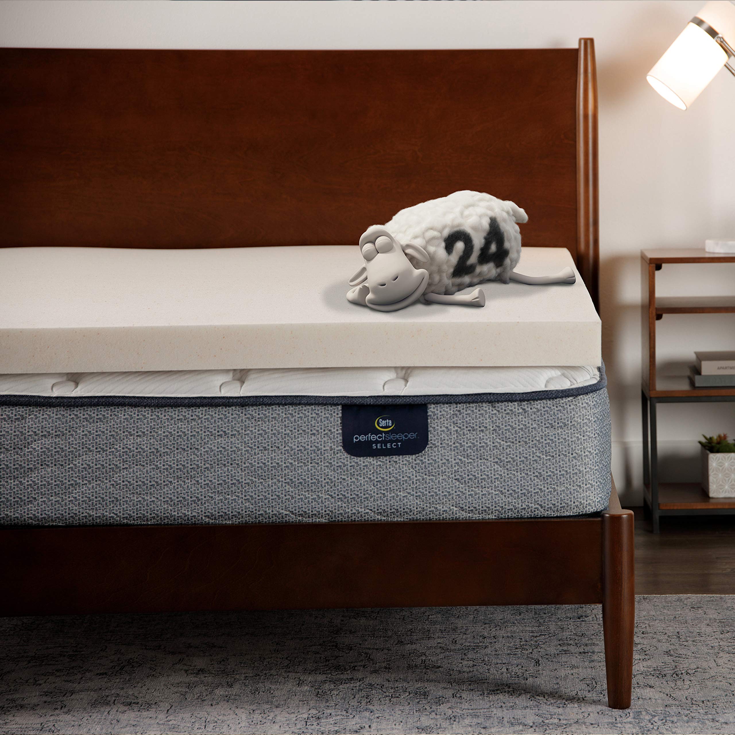 Serta Coppergel Cooling, Pressure-Relieving Memory Foam Mattress Topper, 3 Inch, Queen