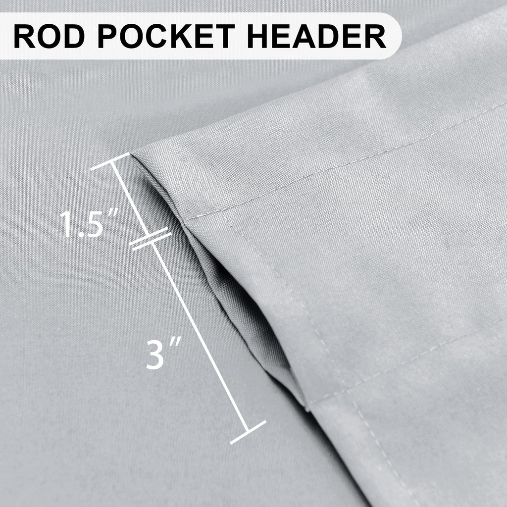 Dwcn Valance Curtains For Living Room, Rod Pocket Bathroom/Basement Curtain Valance Shot Topper, 1 Panel, 42 X 12 Inch, Silver G