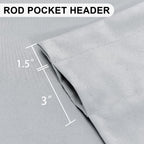 Dwcn Valance Curtains For Living Room, Rod Pocket Bathroom/Basement Curtain Valance Shot Topper, 1 Panel, 42 X 12 Inch, Silver G