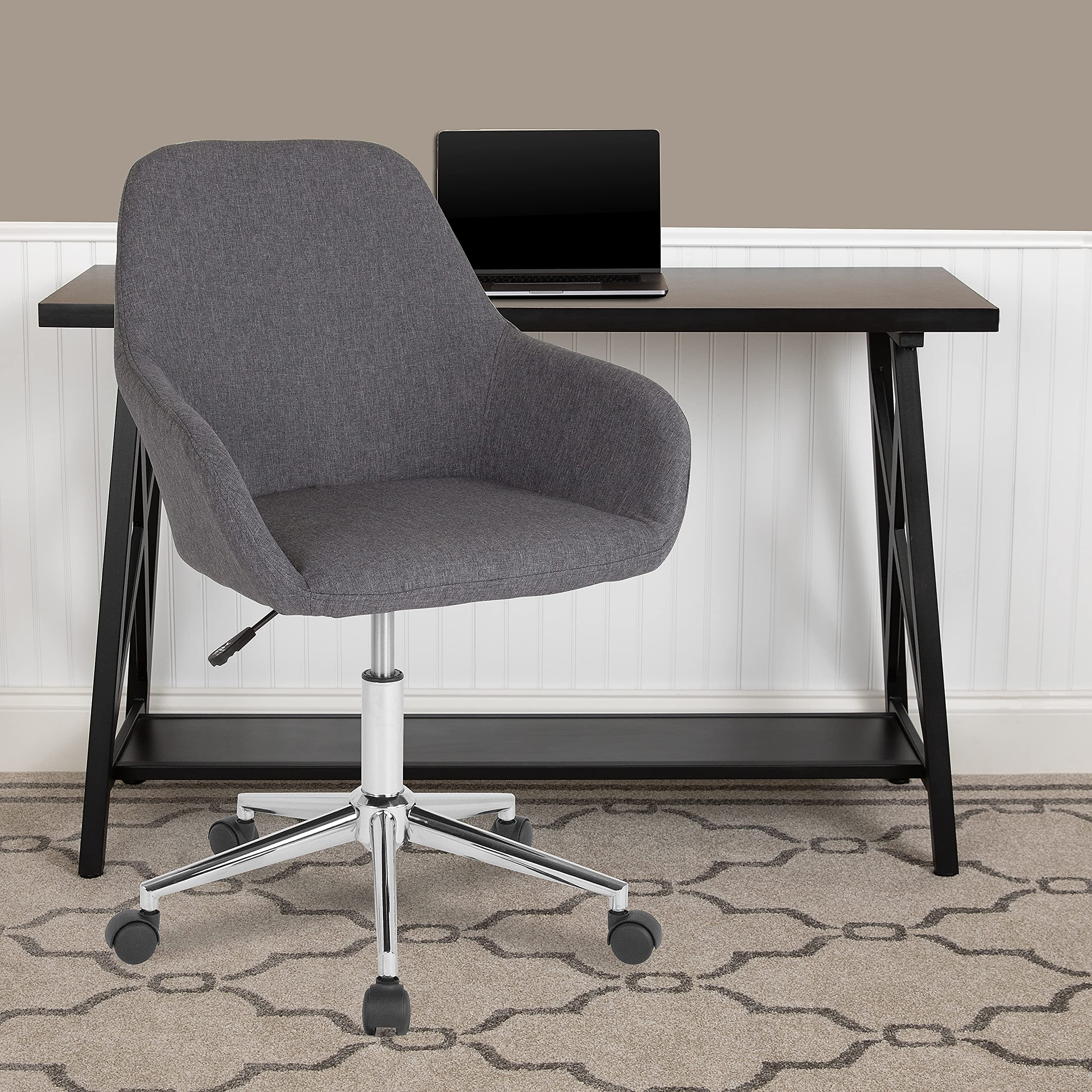 Flash Furniture Cortana Home And Office Mid-Back Chair In Dark Gray Fabric
