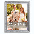VictoR 11x14 Picture Frame Rubens Black Silver - Picture Frames 11x14 - with Shutterproof Acrylic Glass - Antique Frames - Black