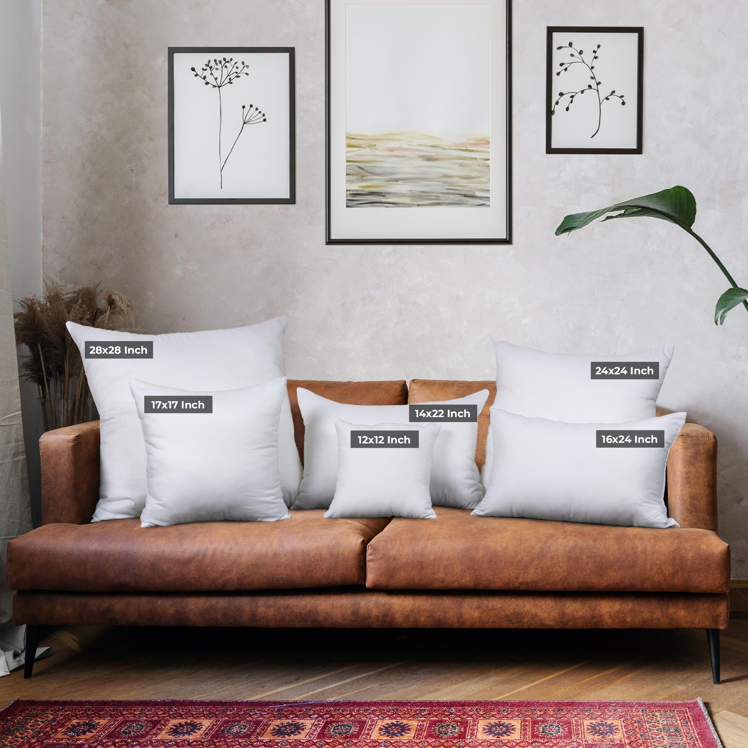 Utopia Bedding White Throw Pillows Set of 4, 12x12 Inches Decorative Cushions for Sofa, Bed, and Couch