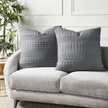Vhc Brands Waffle Weave Dark Gray Euro Sham Set Of 2 26X26, Decorative Throw Pillow Covers/Shams, Boho Farmhouse Bedroom Decor