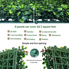 Odtory Artificial Grass Wall Panels,20X20 In 6P Uv-Anti Greenery Boxwood Panels For Indoor Outdoor Green Wall Decor & Ivy Fence