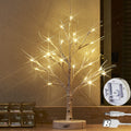 LITBLOOM Lighted Birch Tree with Timer Battery Operated or USB Plug-in 18IN 24 LED Tabletop Tree Lights for Wedding Party Home D