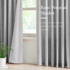 Fmfunctex Linen Pinch Pleated Curtains 96 Inches Long For Living Room, Dove Grey Semi Sheer Pleat Drapes For Bedroom With Hooks,