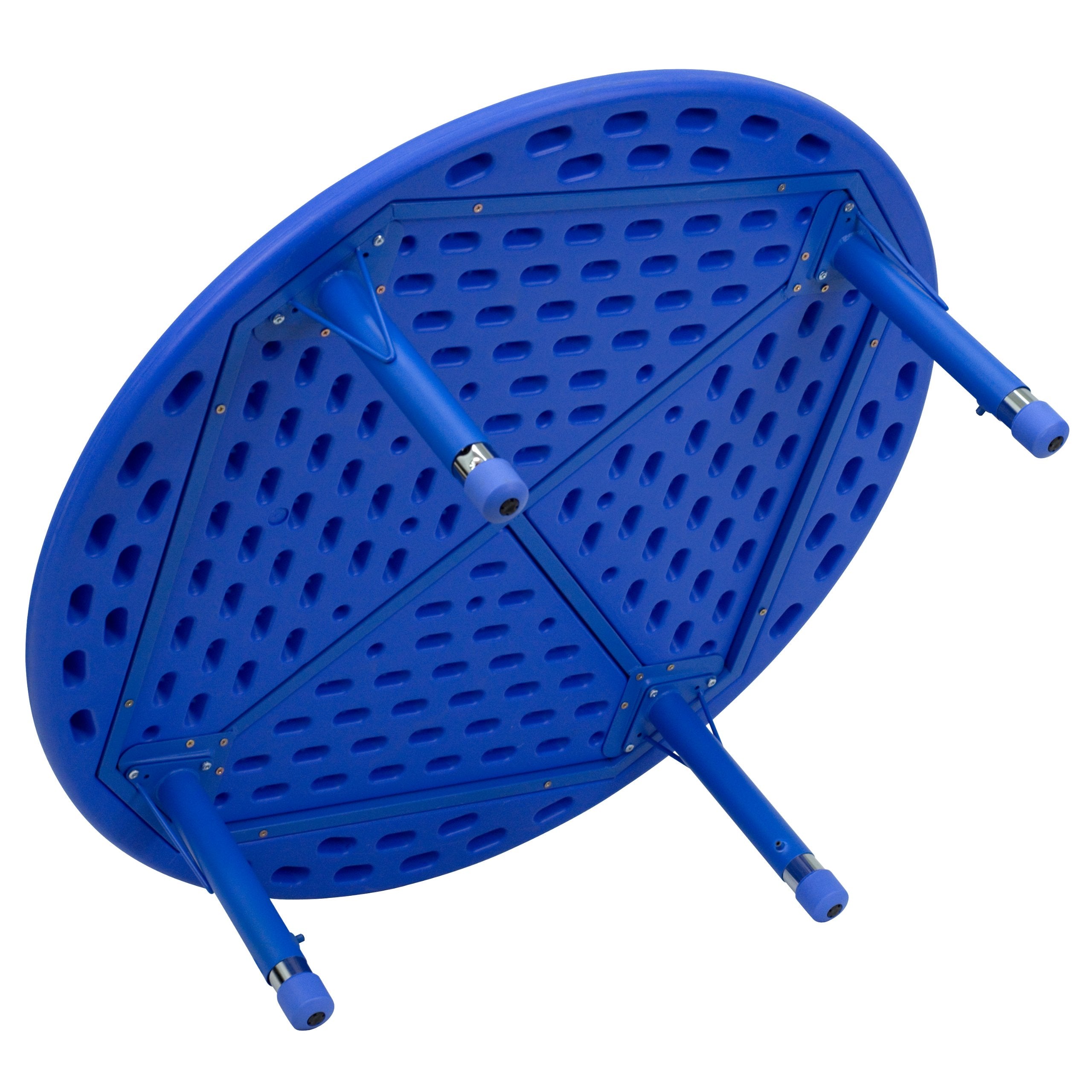 Flash Furniture Wren 45'' Round Blue Plastic Height Adjustable Activity Table