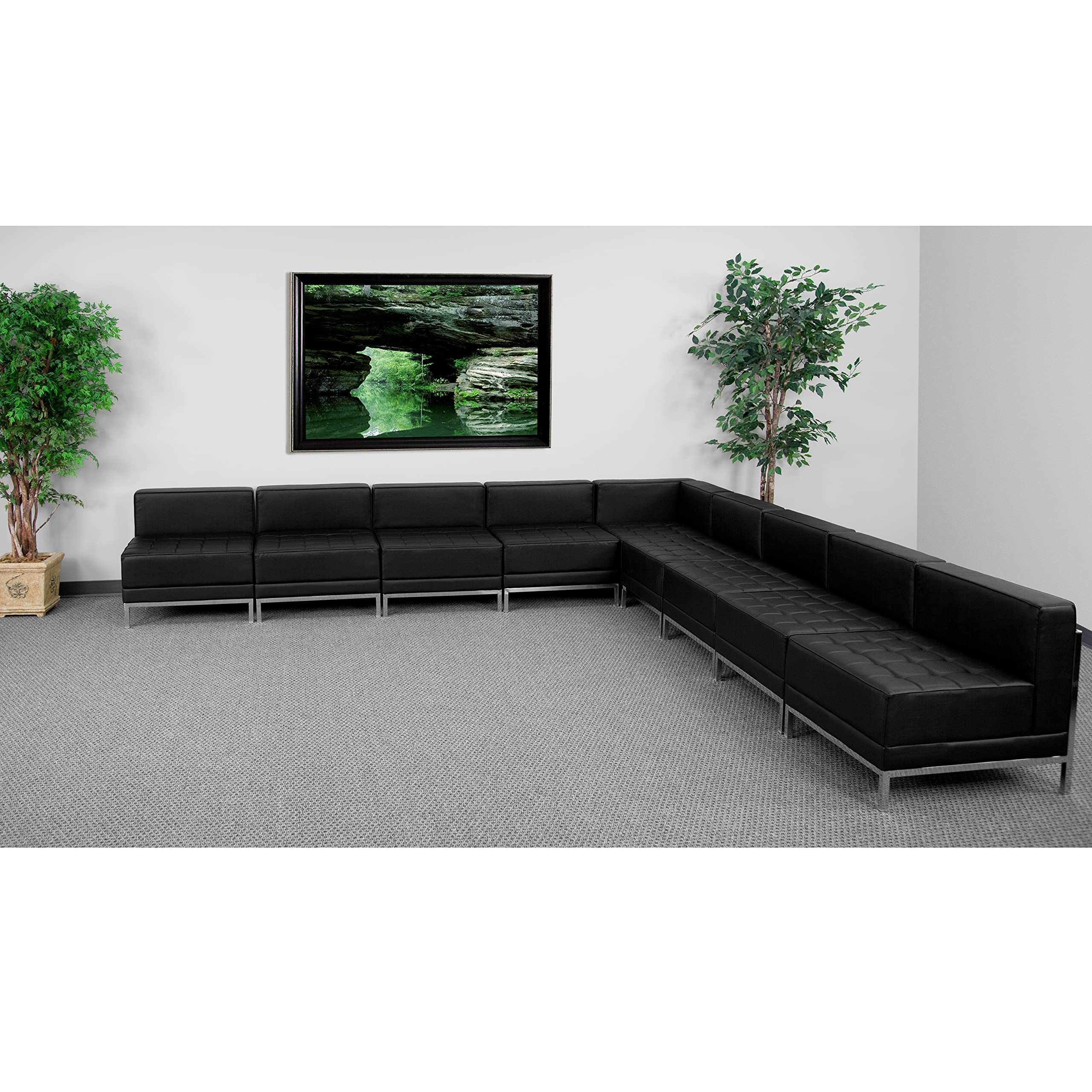 Flash Furniture Hercules Imagination Series Black Leathersoft Sectional Configuration, 9 Pieces