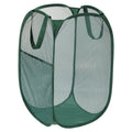PATIKIL Mesh Laundry Hamper, Collapsible Laundry Baskets Bag with Handles for Laundry Room, Travel, Dark Green