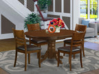 East West Furniture KELY5-ESP-LC 5 Piece Kitchen Table & Chairs Set Includes an Oval Dining Room Table with Butterfly Leaf and 4 Faux Leather Upholstered Chairs, 42x60 Inch, Espresso