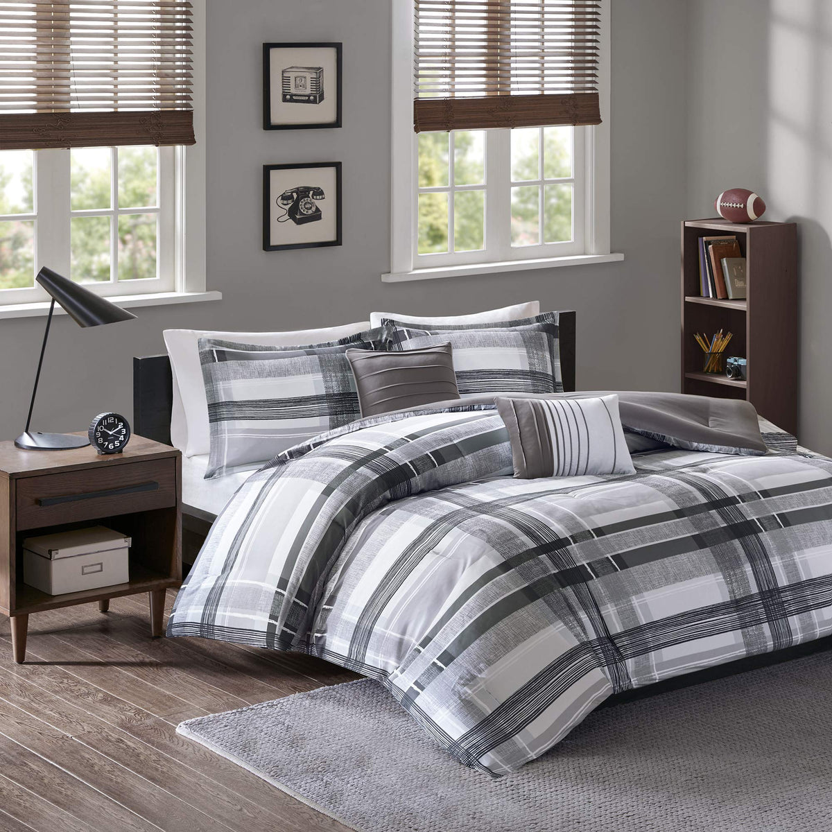 Intelligent Design Rudy Cozy Comforter Casual Cabin Lodge Plaid Design, All Season, Hypoallergenic Cover, Soft Bedding Set With