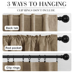 Ryb Home Linen Textured 100% Blackout Curtains For Bedroom, Insulating Energy Saving Window Curtains For Living Room Dining Pati