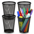 Smgmg Pen Holder For Desk, Pencil Holder For Desk, 4 Pack Pencil Cup For Pen, Mesh Metal Pen Organizer For Desk Black, Desk Pen