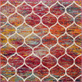 Unique Loom Trellis Frieze Collection Area Rug - Rounded (5 Square, Multi/ Black)