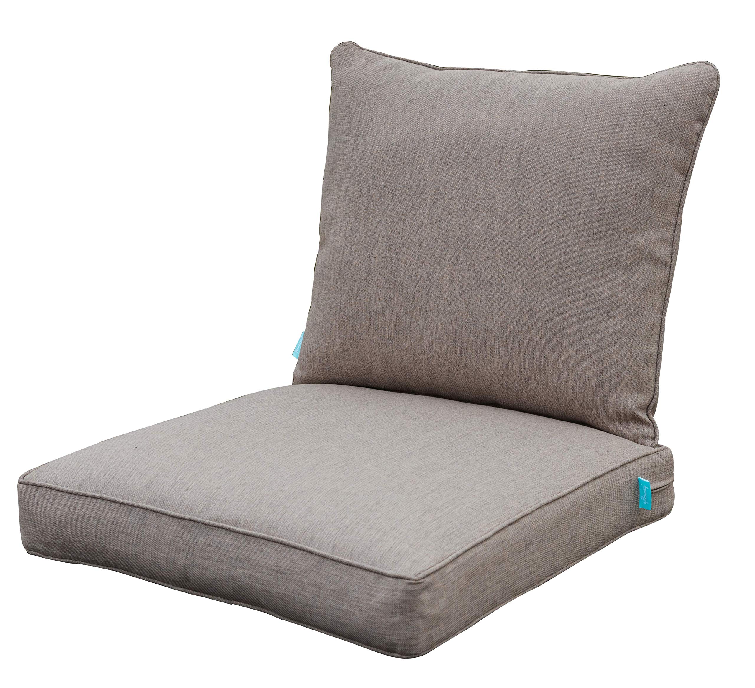 Qilloway Polyester Outdoor Chair Cushion Set,Outdoor Cushions For Patio Furniture.Tan/Grey