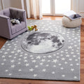 Safavieh Carousel Kids Collection Accent Rug - 4 x 6, Light Grey & White, Non-Shedding & Easy Care, Ideal for High Traffic Are