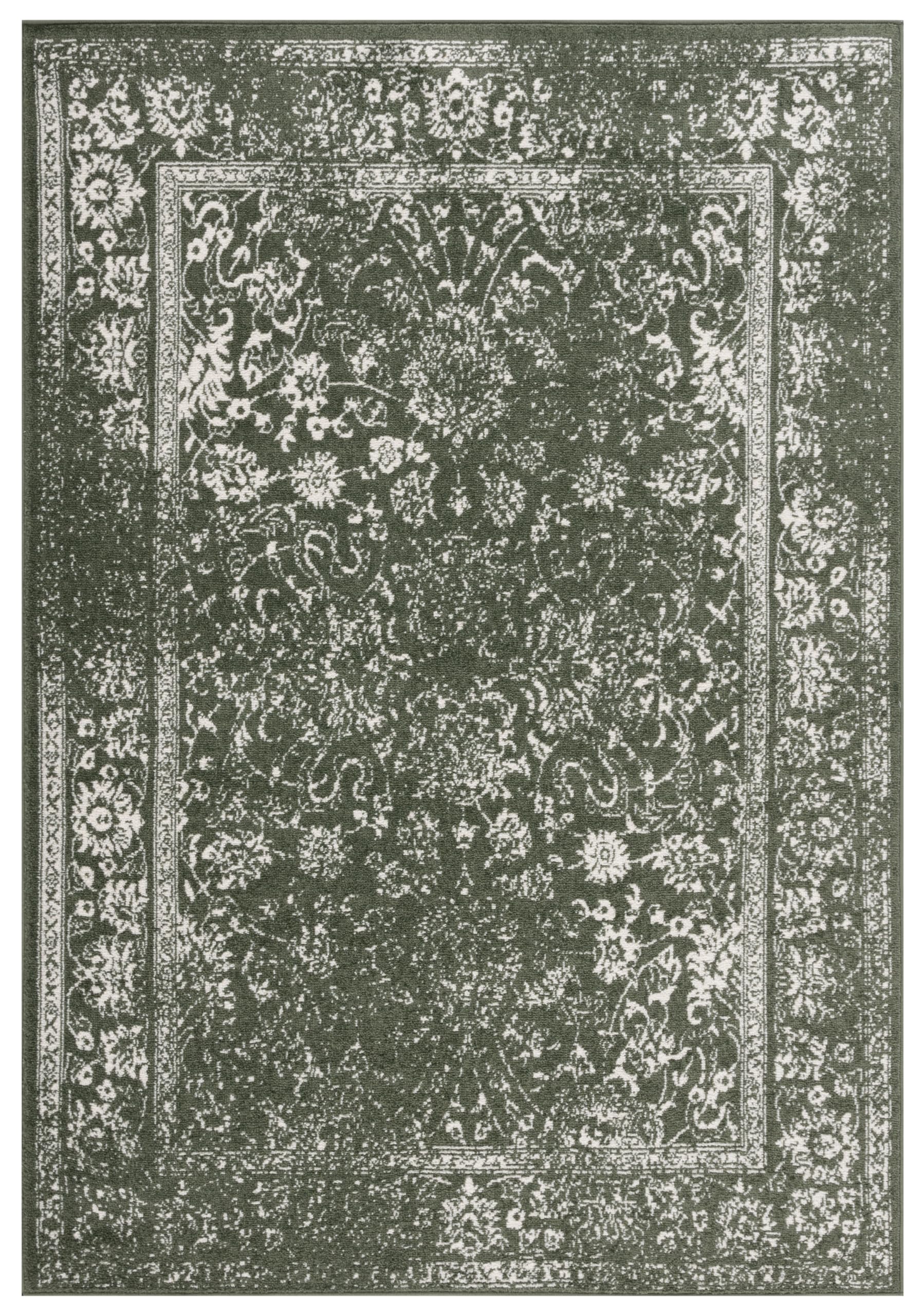 SAFAVIEH Adirondack Collection Area Rug - 51 x 76, Dark Green & Ivory, Oriental Design, Non-Shedding & Easy Care, Ideal for Hi
