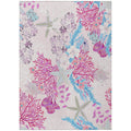 Addison Rugs Surfside Asr31 Raspberry 5' X 7'6" Indoor Outdoor Area Rug, Easy Clean, Machine Washable, Non Shedding, Bedroom, Living Room, Dining Room, Kitchen, Patio Rug